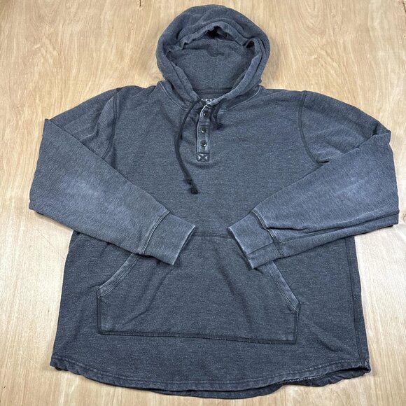 Lucky Brand Hoodie Mens Large Gray Venice Burnout Pullover Sweater - Picture 1 of 4
